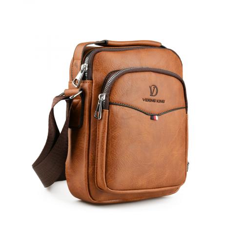 ανδρική casual τσάντα σε καφέ χρώμα 0150452
