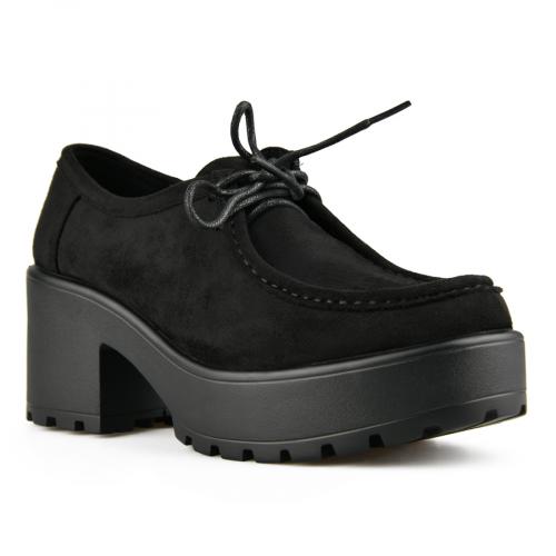 γυναικεία casual παπούτσια μαύρα με πλατφόρμα 0151124