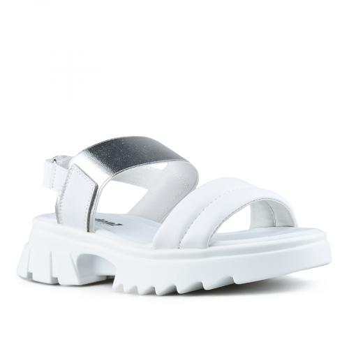 Sandale casual de damă, de culoare alb