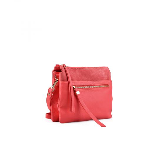 Γυναικεία καθημερινή τσάντα κόκκινο χρώμα 0148193