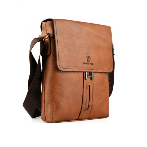 ανδρική casual τσάντα σε καφέ χρώμα 0150428
