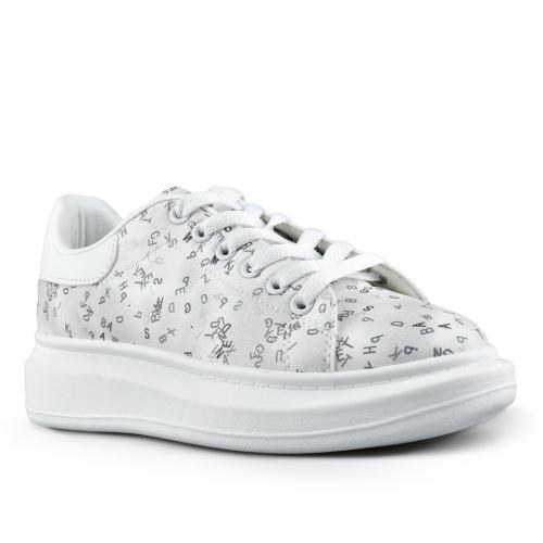γυναικεία sneakers λευκά με πλατφόρμα 0148416