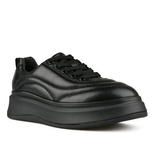 γυναικεία casual παπούτσια μαύρα με πλατφόρμα 0151265