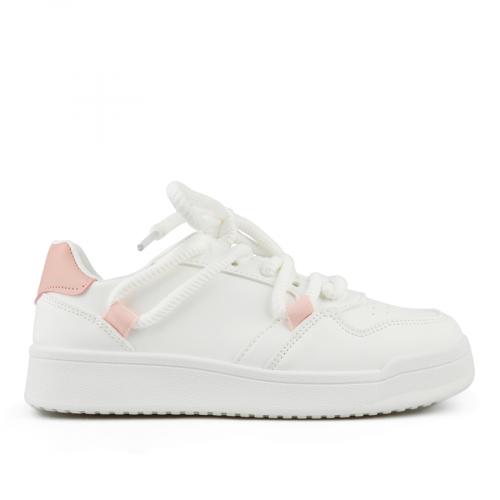 Γυναικεία παπούτσια σε άσπρο/ροζ χρώμα με πλατφόρμα