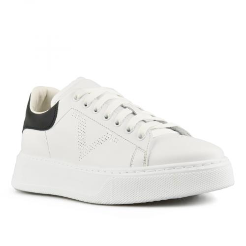 γυναικεία sneakers λευκά με πλατφόρμα 0150093