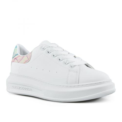 γυναικεία sneakers σε λευκό χρώμα με πλατφόρμα 0150885