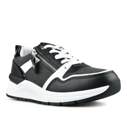 γυναικεία αθλητικά παπούτσια μαύρα με πλατφόρμα 0148567