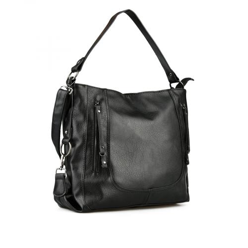Γυναικεία καθημερινή τσάντα σε μαύρο χρώμα 