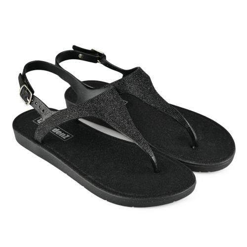 Sandale casual de PVC de culoarea negru