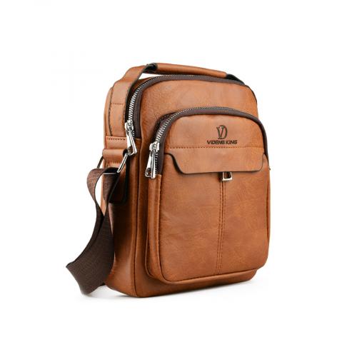 ανδρική casual τσάντα σε καφέ χρώμα 0150476