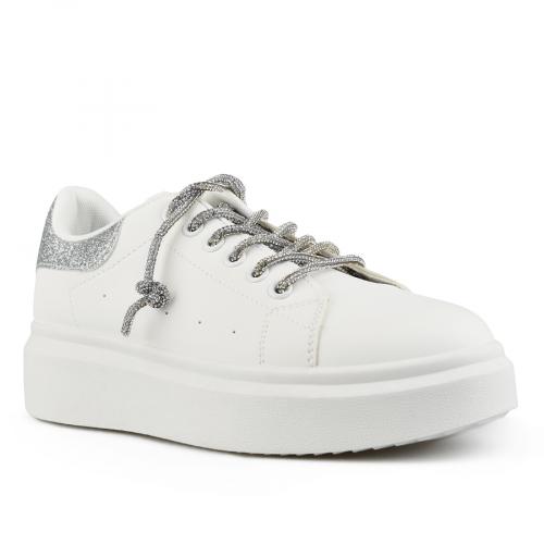 γυναικεία sneakers λευκά με πλατφόρμα 0151354