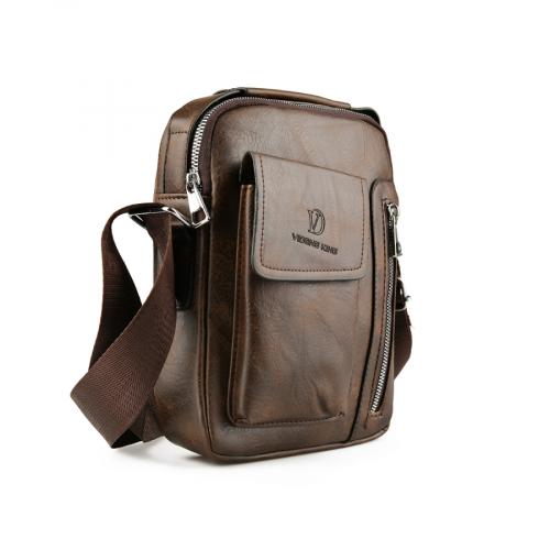ανδρική casual τσάντα σε καφέ χρώμα 0150454