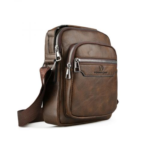ανδρική casual τσάντα σε καφέ χρώμα 0150457