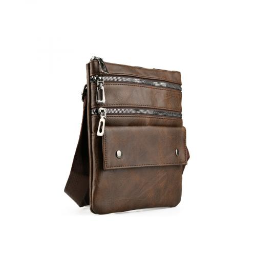 ανδρική casual τσάντα σε καφέ χρώμα 0150382