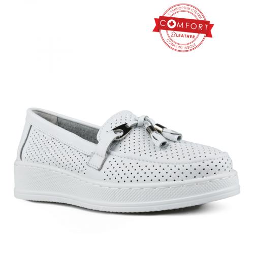 γυναικεία casual παπούτσια λευκά με πλατφόρμα 0148153