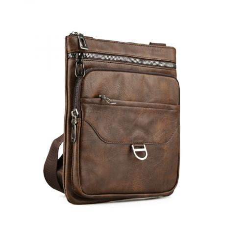ανδρική casual τσάντα σε καφέ χρώμα 0150397