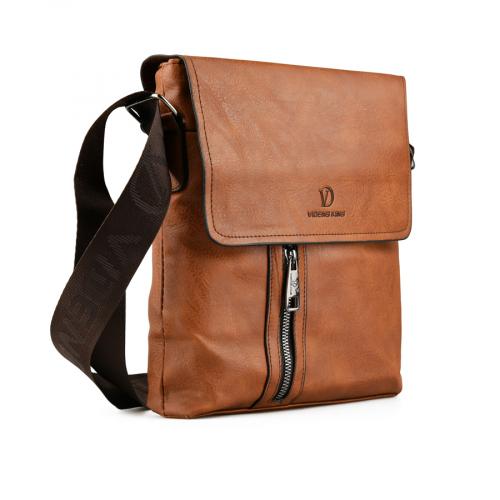ανδρική casual τσάντα σε καφέ χρώμα 0150449