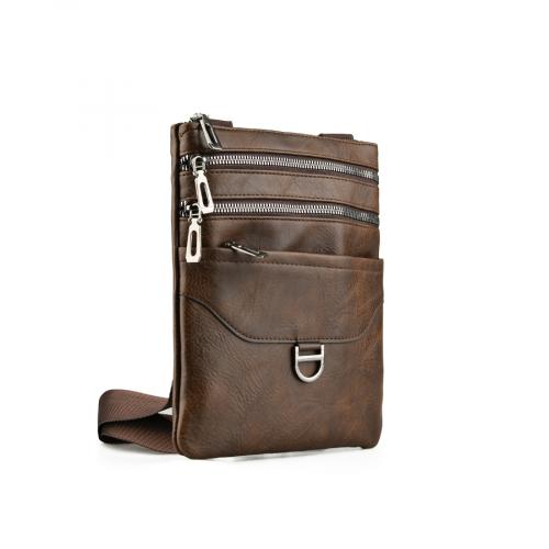ανδρική casual τσάντα σε καφέ χρώμα 0150388