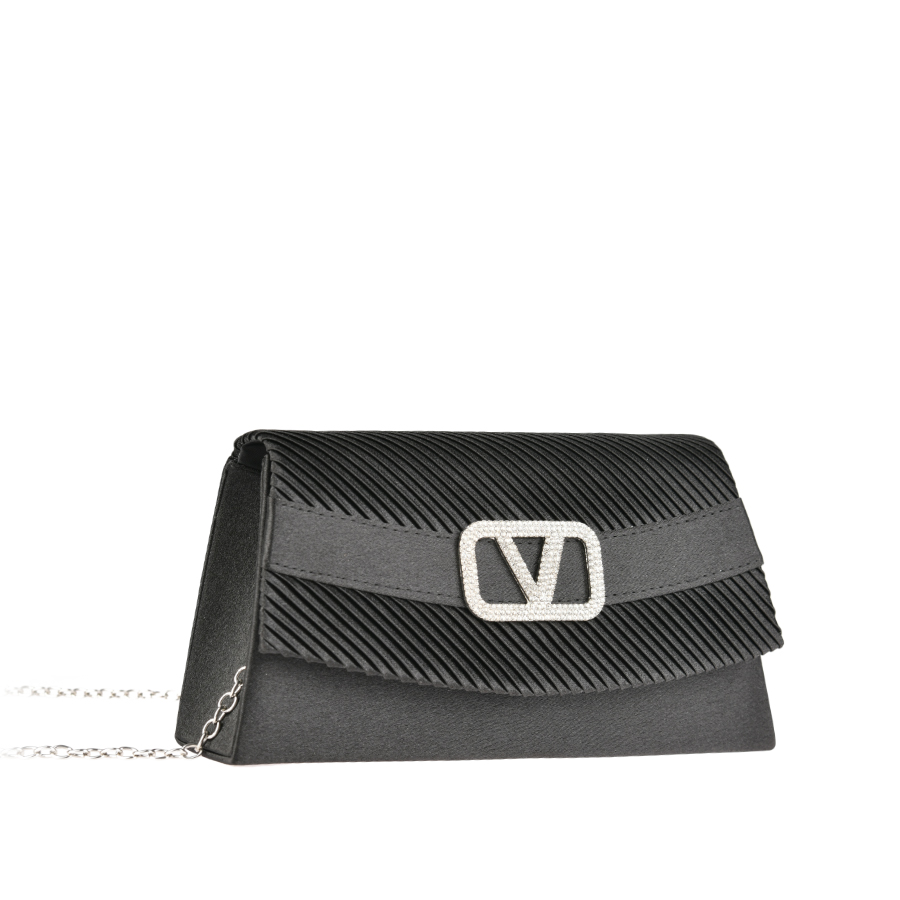 дамски клъч текстил черен