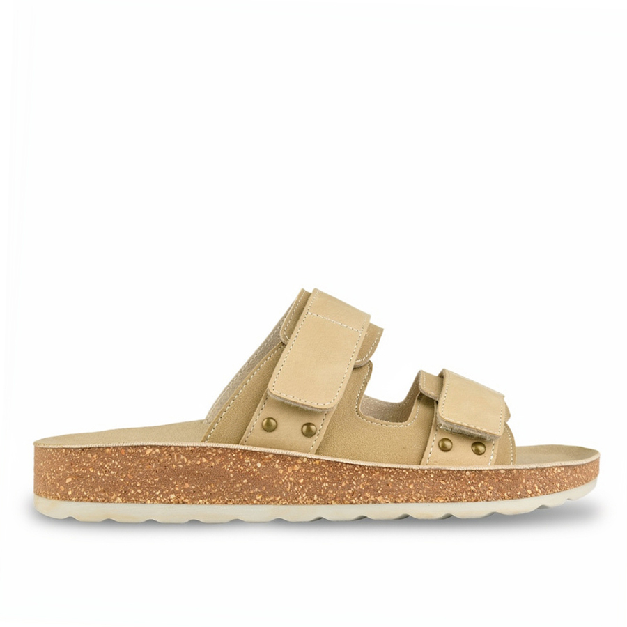 дамски чехли еко кожа бежови