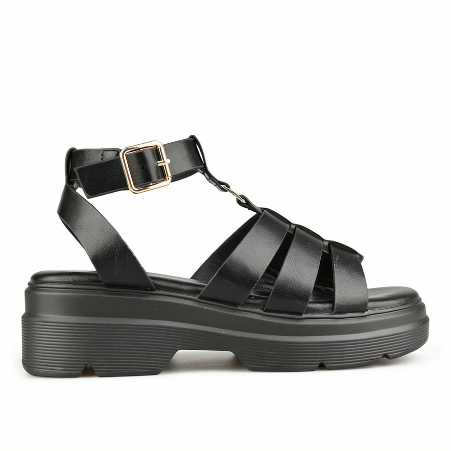 дамски сандали еко кожа черни