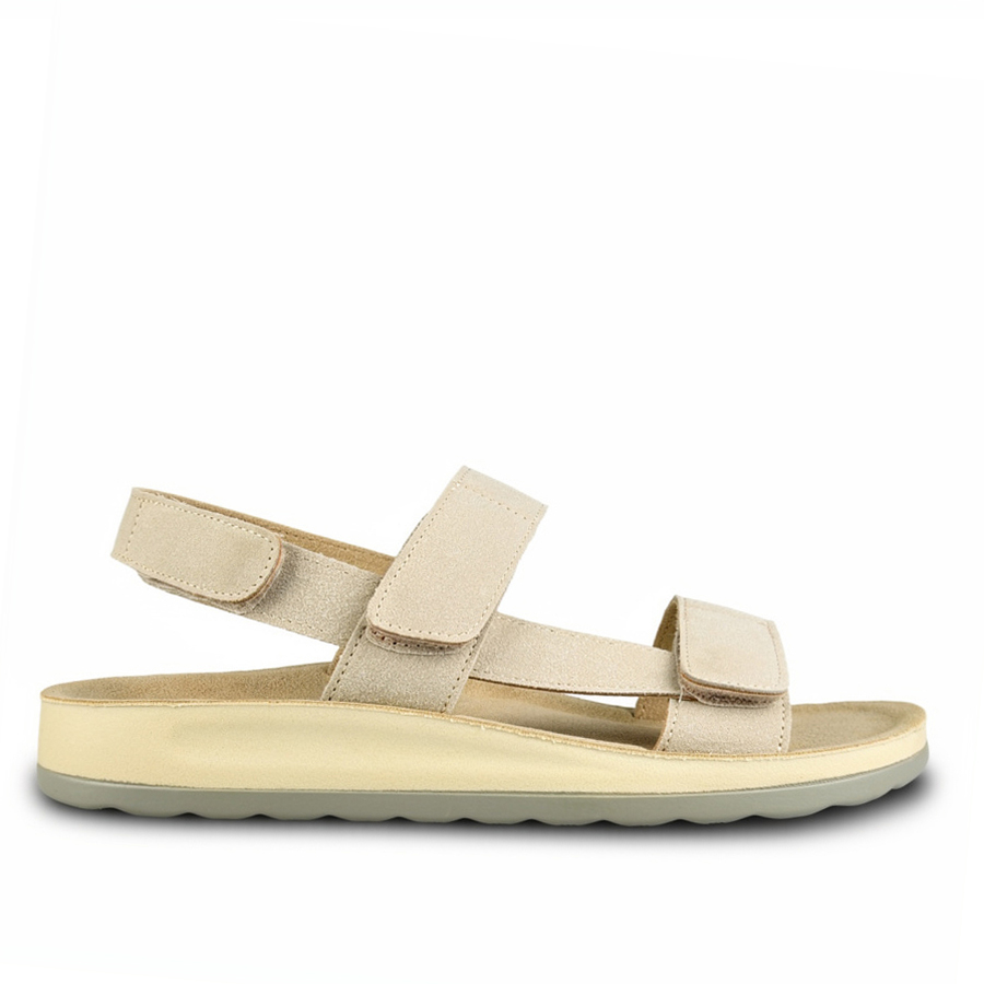 дамски сандали еко кожа бежови