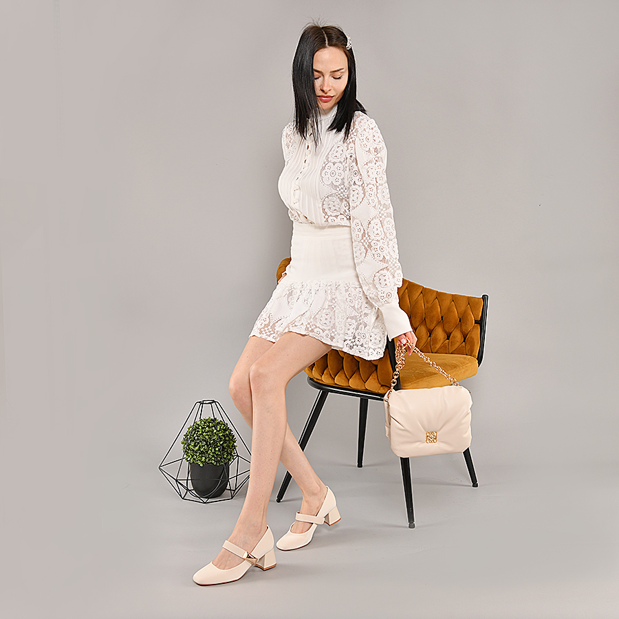 pantofi damă piele ecologică bej deschis 5