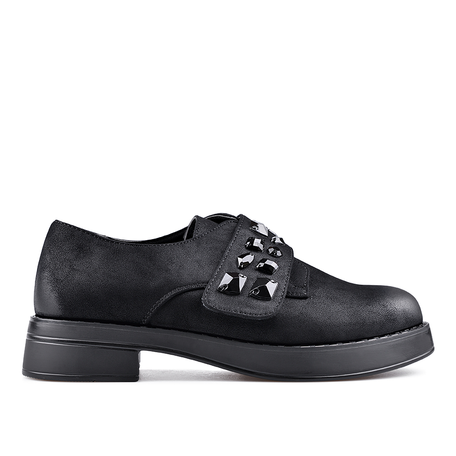 pantofi damă textil negru