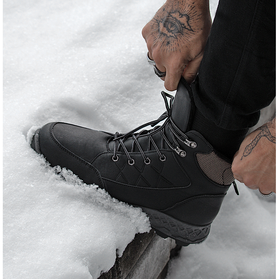 botine bărbați piele ecologică/textil negru 6