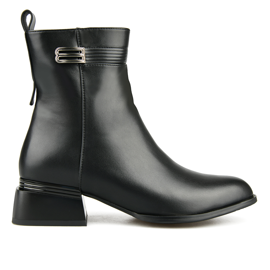 botine damă piele ecologică negru 0