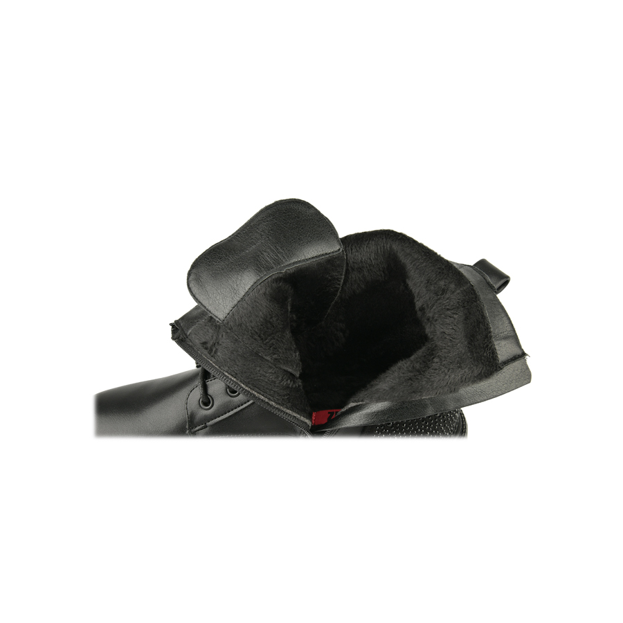 botine damă piele ecologică/textil negru 5