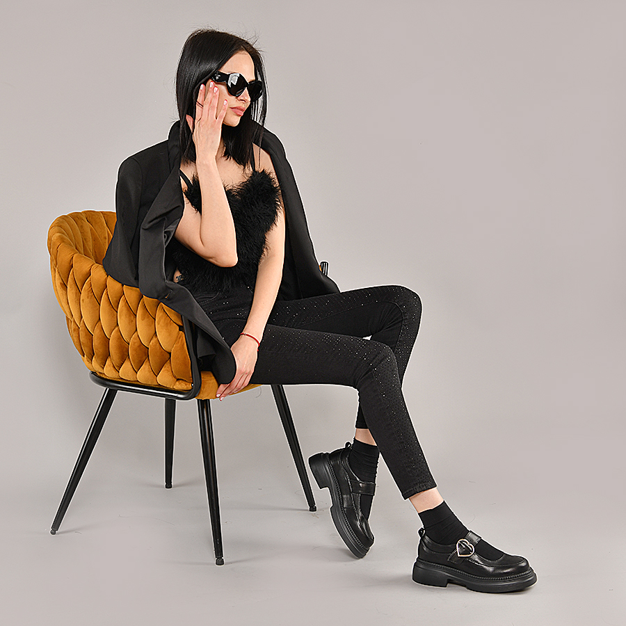 pantofi damă piele naturală negru 4