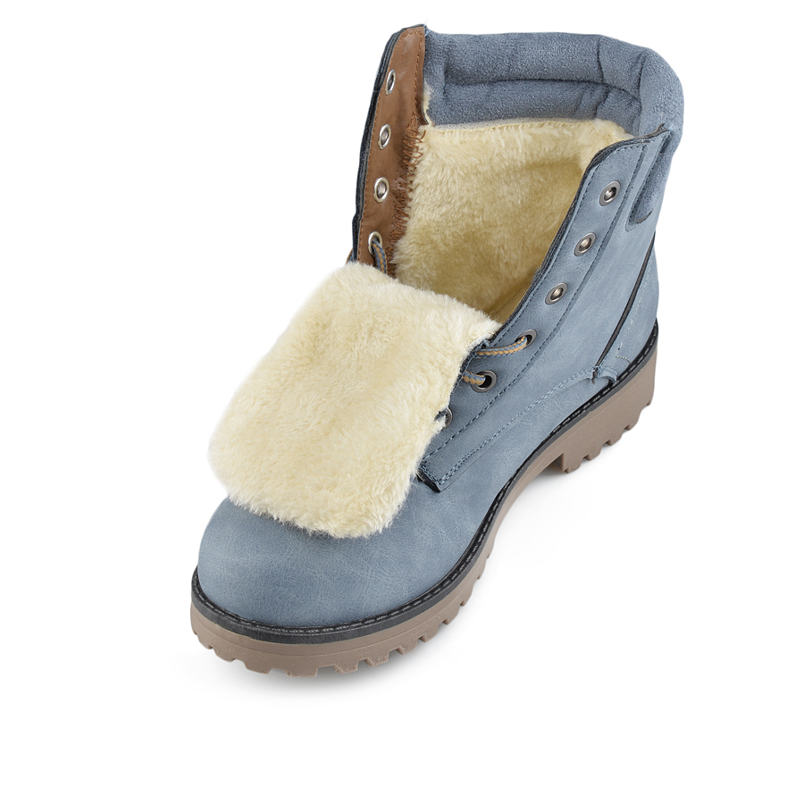 botine damă textil albastru 5