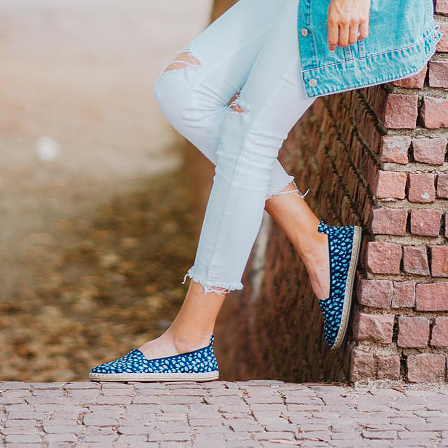 pantofi damă textil albastru 4
