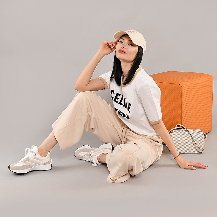 adidași damă piele ecologică/textil bej 4